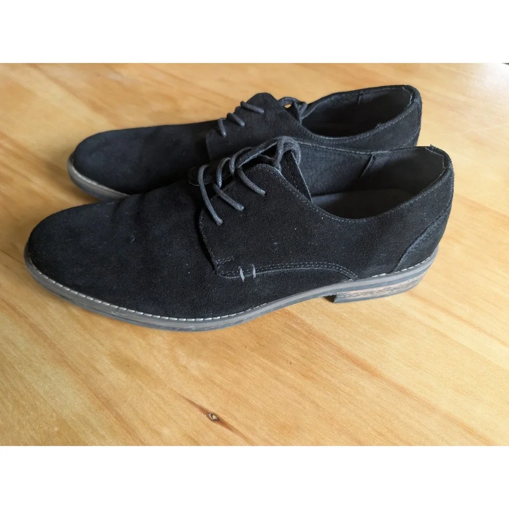 Bruno Marc Men's Size 10 Suede Oxfords Black Casual Dress Shoes Lace Up Urban-08